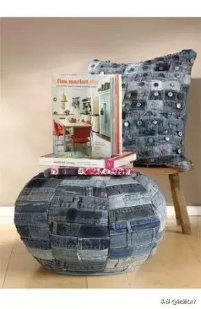 牛仔裤旧物改造，牛仔裤旧物改造坐垫（牛仔裤改造第二波）