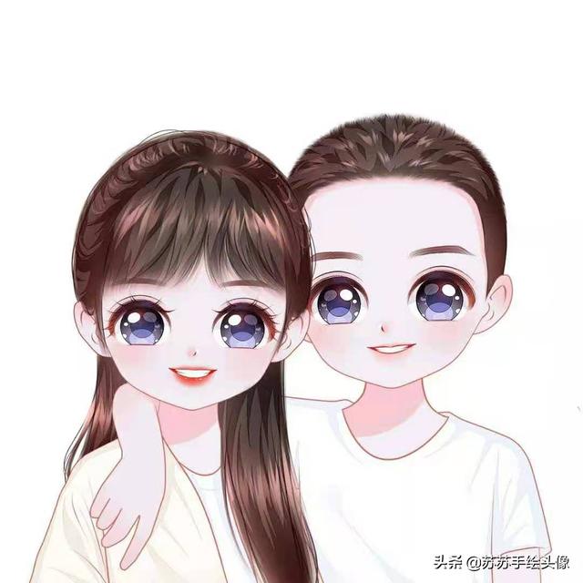 2018最新的卡通情侣图片一左一右  我喜欢你就像爱自己，情侣卡通图片超萌一对一左一右（欢快可爱的卡通情侣头像）