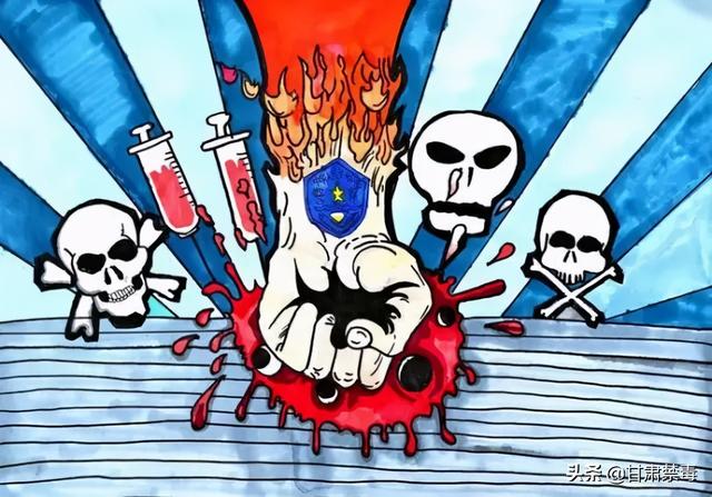 禁毒绘画简单易学，禁毒的儿童画怎么画（来品品孩子们的绘画作品）