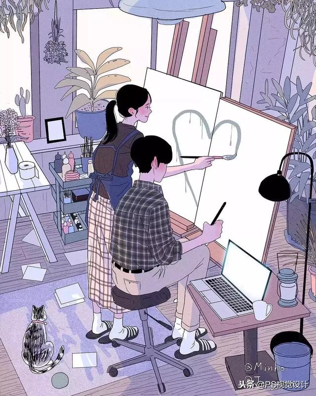 韩国插画师Myeong-Minho甜蜜日常插画，myeong minho插画师（成为少女们都想要的爱情图片）