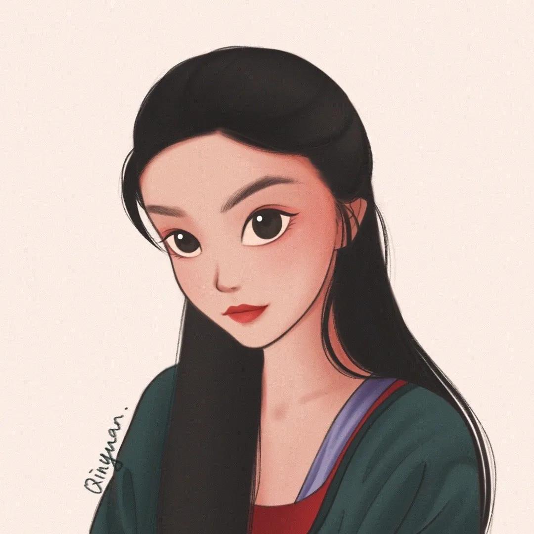 莫稚♡ 花木兰头像微信，莫稚♡ 花木兰头像（<迪士尼公主与花木兰>手绘）