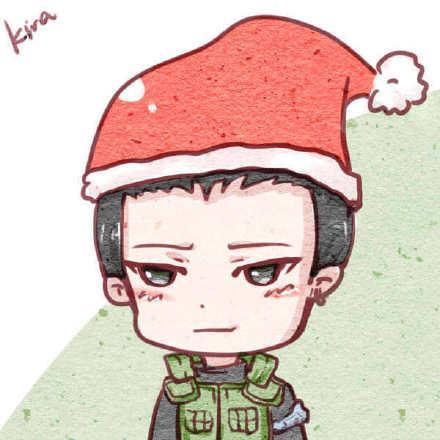 #火影忍者 我爱罗，微信头像，#火影忍者 我爱罗（火影圣诞头像：全员戴上圣诞帽）