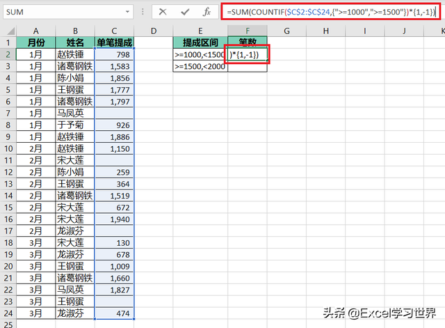 excel中怎样统计一列中的非空单元格个数，也能按区间计算、统计唯一值