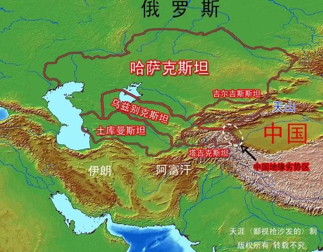 天山在地图上的位置，天山在哪里地图（详解天山南北——西域与大中亚地区）