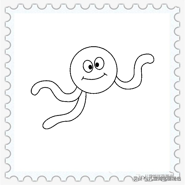 简笔画小章鱼怎么画，简笔画章鱼怎么画? 绘画（儿童简笔画精选-如何用圆圈）