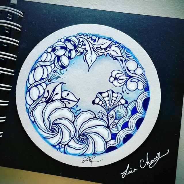 用圆规画出的精美图案，怎样用圆规画好看的图案（画出简单有创意的装饰禅绕画）