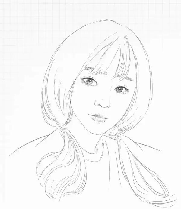 素描头像女生唯美，素描少女.微信（为你喜欢的小姐姐画幅画）