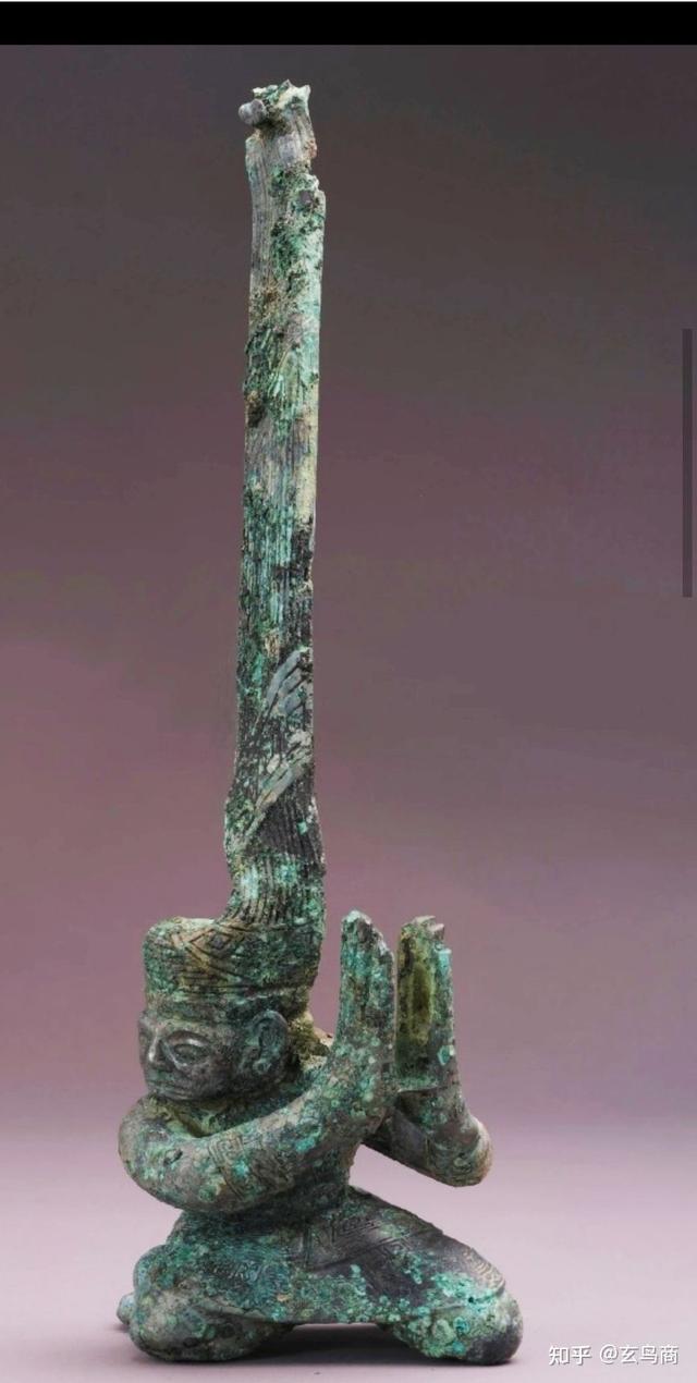 流泪跪坐表情包，微信头像，流泪跪坐表情包（三星堆扭头跪坐青铜人像是相士王）