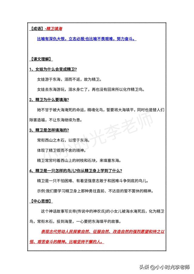 精卫填海告诉我们一个什么道理，精卫填海的故事是什么（四年级上册语文必考文言文《精卫填海》）