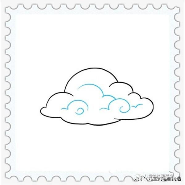 有仙气的云简笔画可爱，儿童简笔画精选-如何画一朵云彩
