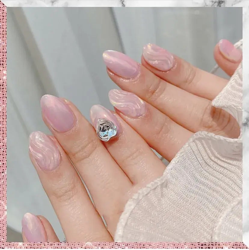 夏天指甲颜色大全图片流行，夏天显白指甲（够仙够清爽最重要是显手白）