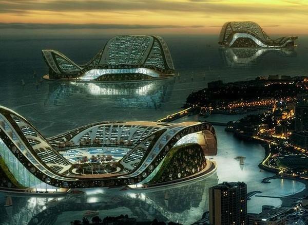 2100年未来水世界,设计师对未来建筑的终极幻想