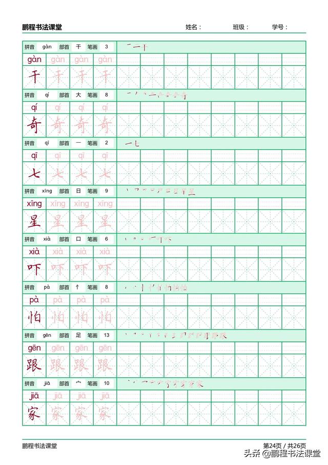 树字笔顺笔画，树在田字格里怎么写（精心制作部编版书写练习）