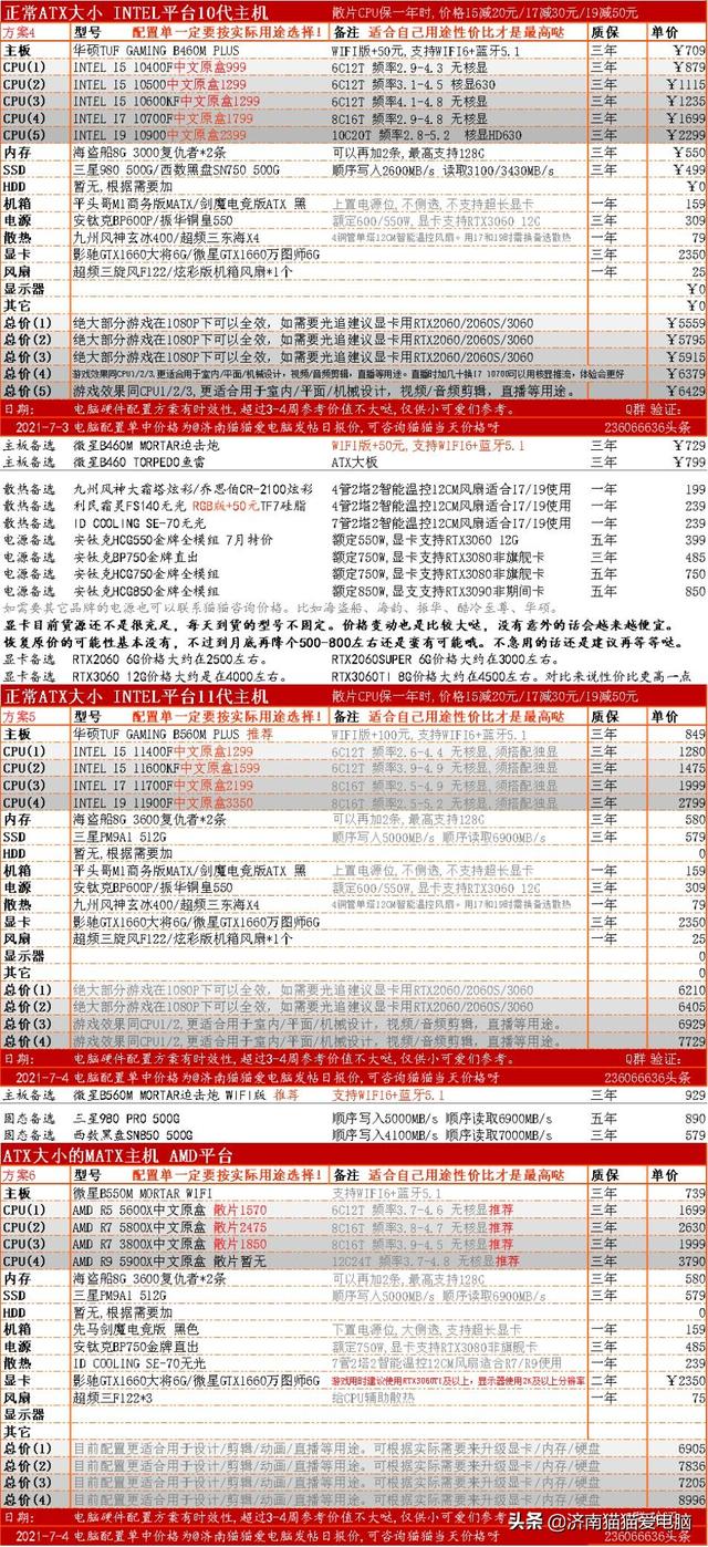 极速空间显卡天梯图2021，极速空间pc小虫（2021.7月CPU显卡天梯图和3000-9000主机配置方案）