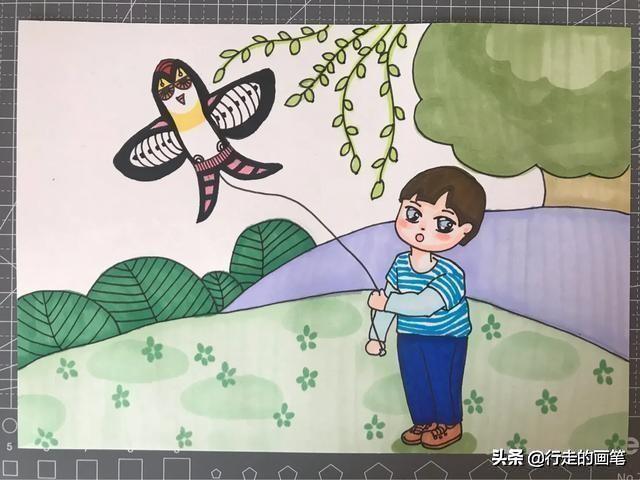 关于清明节的画，清明节的儿童画怎样画更简单（儿童画教程#清明节绘画）