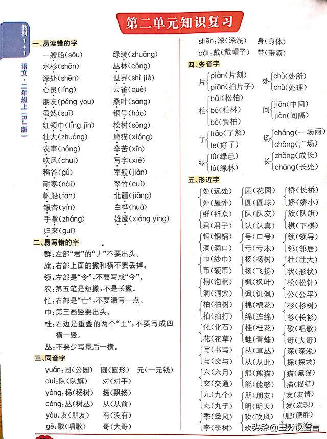 零除去部首还剩几画，零去掉部首还有几画（二年级语文上册第二单元知识要点）