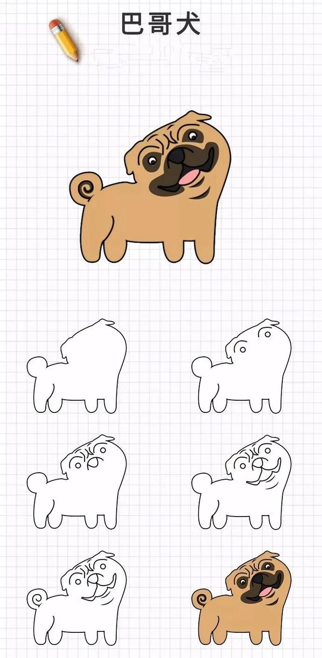 狗头怎么画简笔画,狗头怎么画(20种狗狗画法大全)