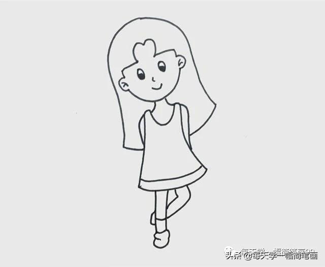 如何畫小仙女簡筆畫(每天學一幅簡筆畫--少女簡筆畫簡單又漂亮的畫法