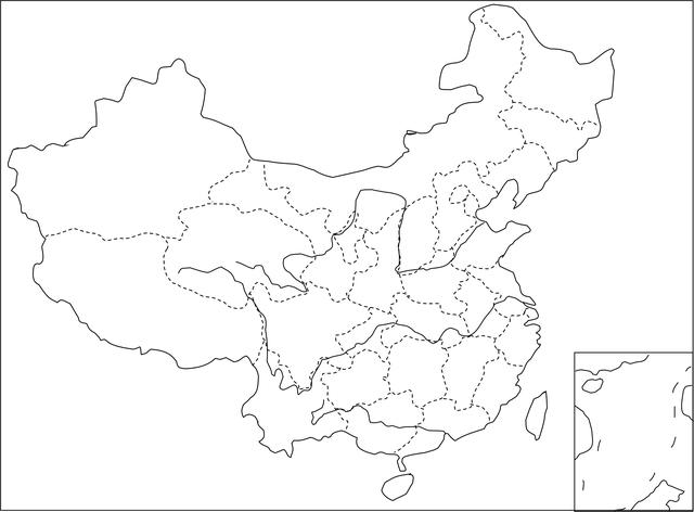 33幅中国地图空白线描图关于 中国政区图简笔画  图集 33幅中国地图