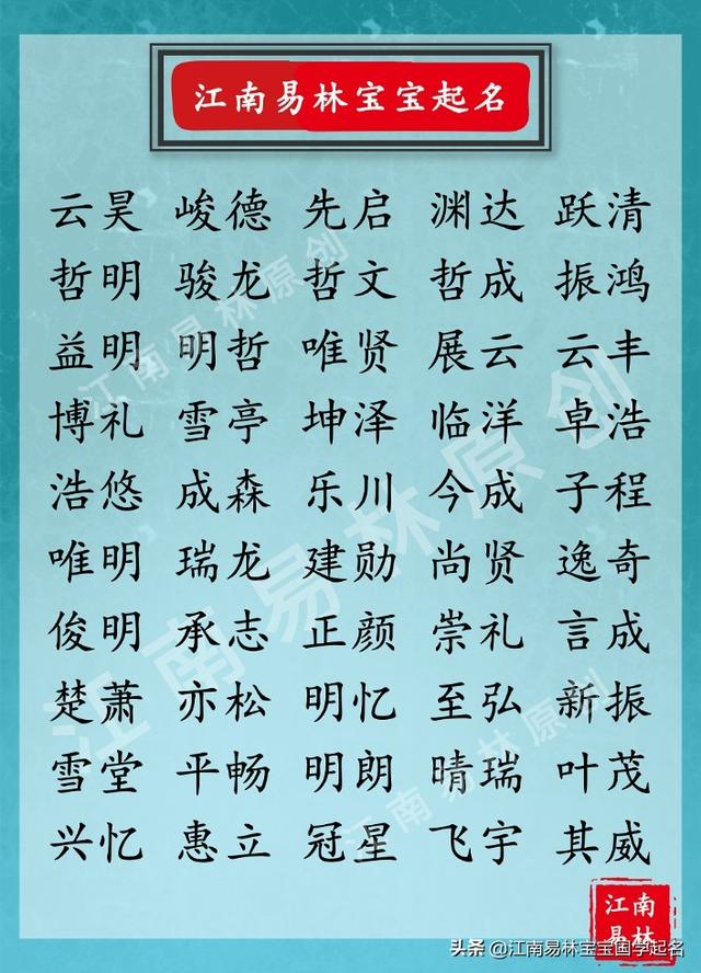 有寓意的男孩名字，简单有寓意的男孩名字（300个国学美名）