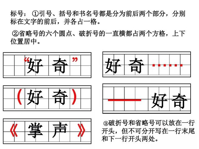 方格稿纸书写格式范文，横格稿纸书写格式（一年级标点符号的正确书写格式）