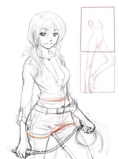 画漫画人物时勾线要怎么做，漫画勾线是描画吗（怎么用sai画出干净的线稿）