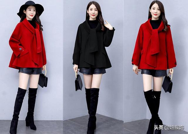 斗篷衣服怎么搭配,斗篷衣服怎么搭配穿着图片(配上短裤 过膝长筒靴)