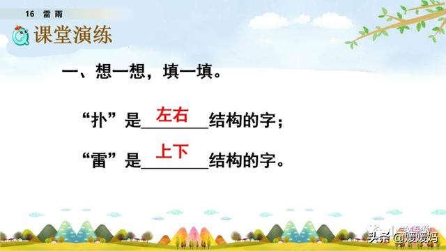 形容闪电的词语，描写闪电的四字词语（二年级下册语文课文16《雷雨》图文详解及同步练习）