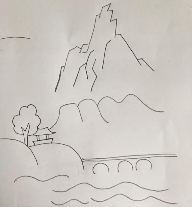 大自然中的风景画简笔画，风景简笔画