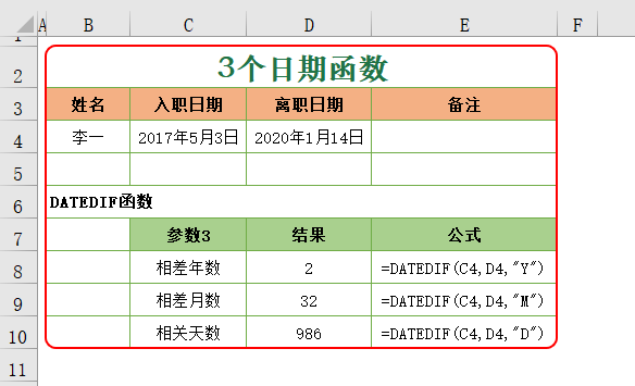 表格怎样计算工龄几年几个月，如何用excel表格计算工龄（用这3个日期函数解决入职、工龄等天数的计算）