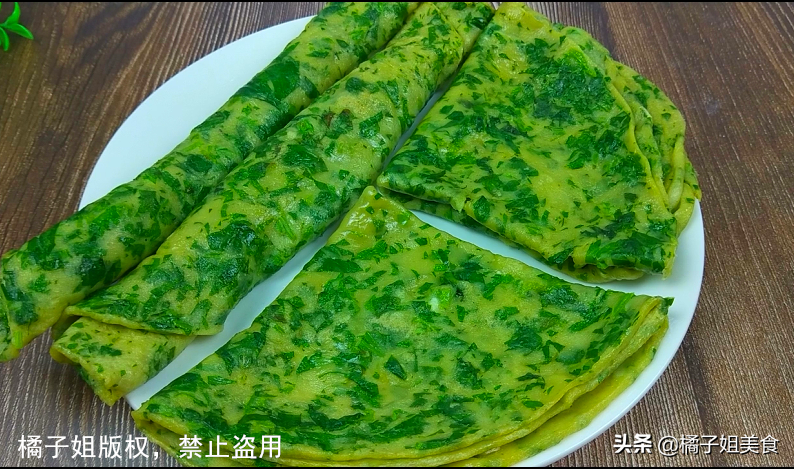 【芹菜葉雞蛋餅】做法步驟圖 美味可口 越吃越好-起舞食譜網