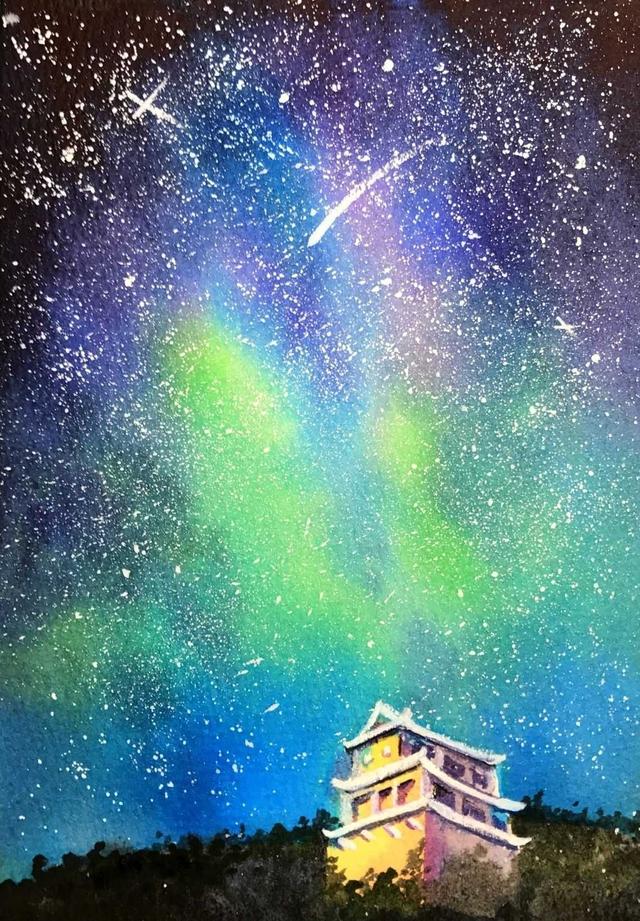 如何快速绘制星空水彩画，如何快速绘制星空水彩画图片（原来画起来很简单）