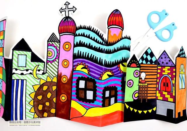 城堡儿童画 简笔画,城堡儿童画(儿童画教程,美丽的城堡)