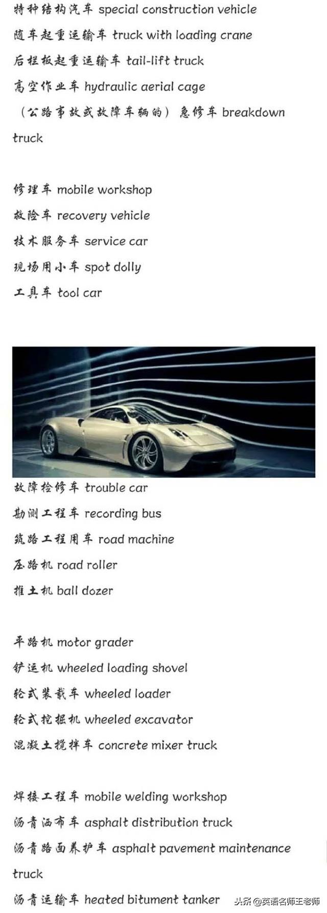 汽车的英语单词大全，汽车分类英文含义大全