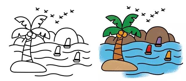  怎样画沙漠简笔画图片，简笔画︱简笔画风景大全 
