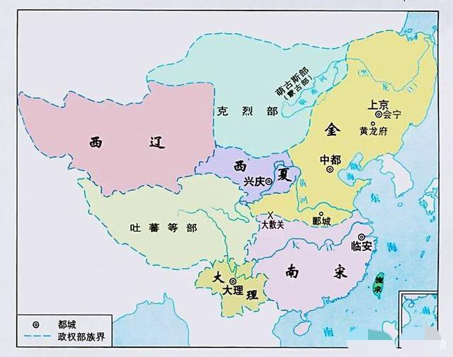 民国历代地图变化，两宋时期国土面积最少