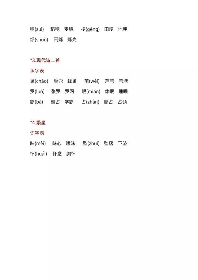 端组词，带组词（语文四年级上册第一单元生字扩词+看拼音写词语+生字注音）