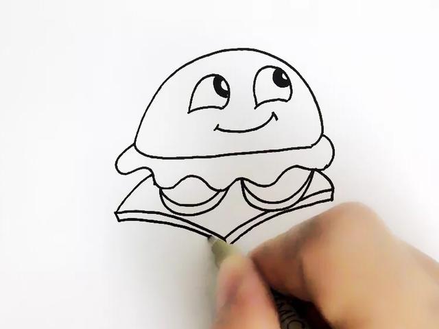 简笔画爱心怎么画，爱心简笔画步骤简单 画法（6步教你学会画小朋友们喜欢的汉堡简笔画）