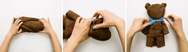 如何利用毛巾折叠小熊，用毛巾怎样叠小熊（家里的旧毛巾千万不要随便扔）