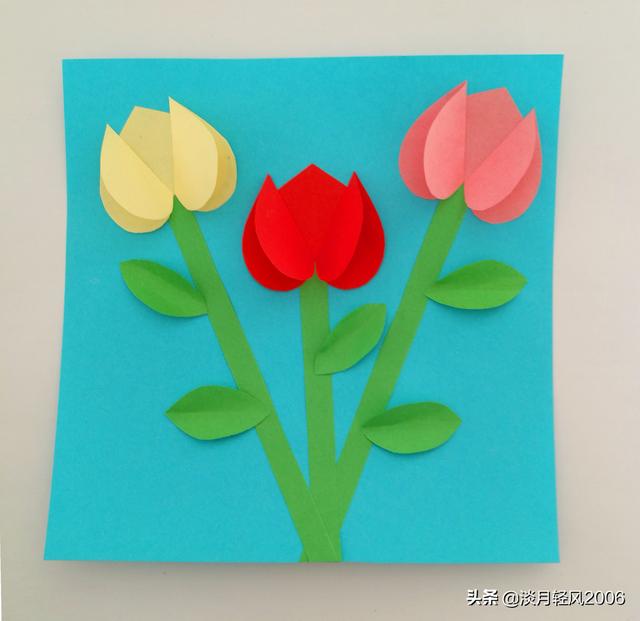 花朵手工粘贴画，花朵手工（一学就会的简单贴画教程）