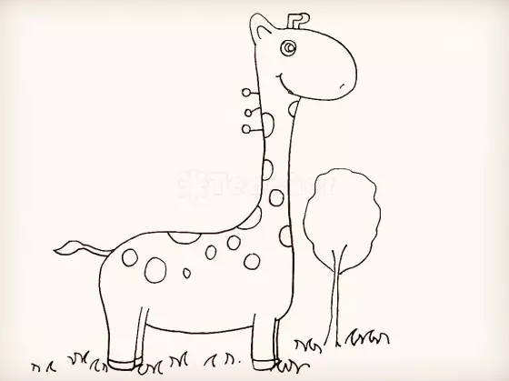 长颈鹿图片儿童画，儿童画长颈鹿怎么画（绘画教程：温柔可爱的长颈鹿）