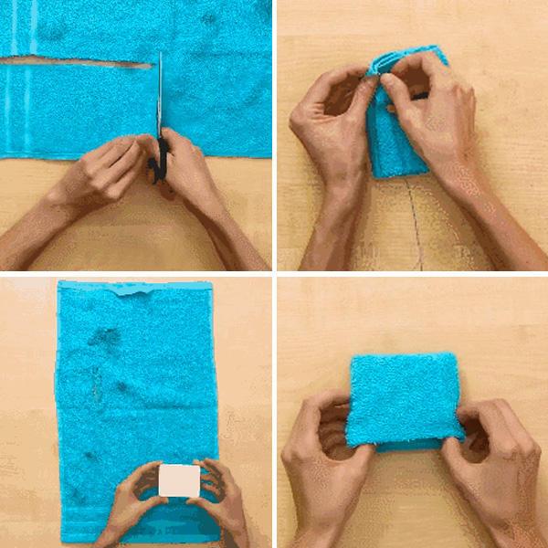 如何利用毛巾折叠小熊，用毛巾怎样叠小熊（家里的旧毛巾千万不要随便扔）