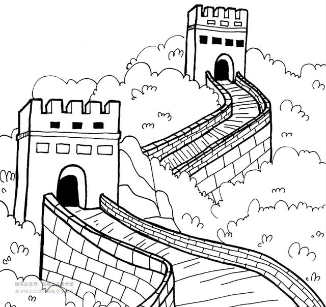 初学者怎么画万里长城素描，趣味线描美术课程《中国印象之“万里长城”》