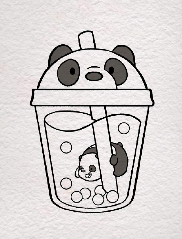 儿童简笔画小茶杯，儿童简笔画小茶杯图片（跟着蛙蛙一起画——简笔画饮料水杯）