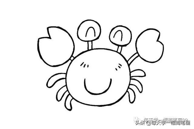 简笔画花生的画法，花生的简笔画图片大全 画法（每天学一幅简笔画--螃蟹简笔画的画法图片大全）