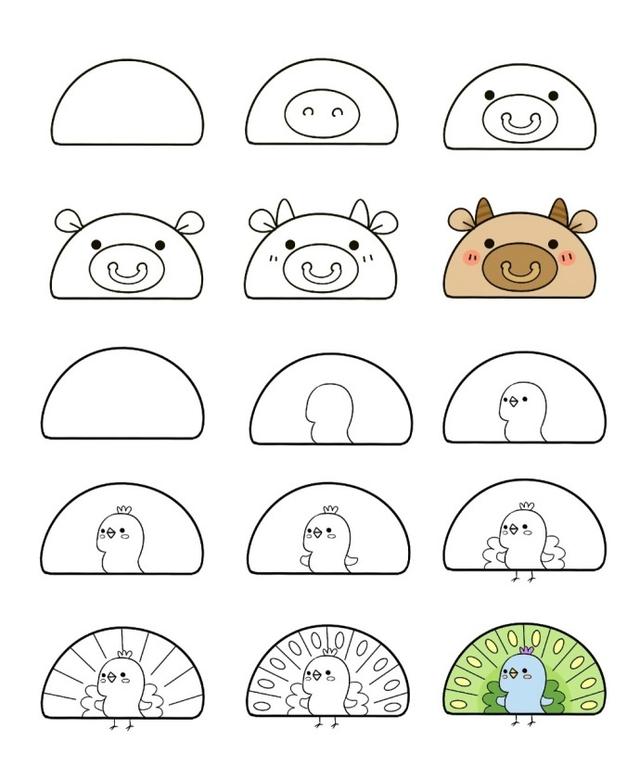 兔子怎么画简单又漂亮，画个小兔子（ 9组可爱的小动物简笔画）