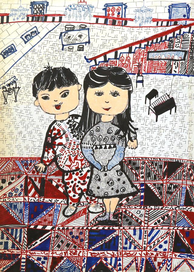 荷花池简笔画，荷花池简笔画手绘（美丽云浮——2020年云浮市庆祝六一儿童节少儿书画作品展）