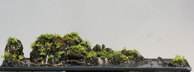 山水石盆景制作图解，将大自然景象融入盆景