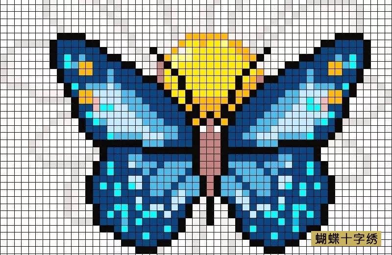 十字绣图案大全花样35款蝴蝶十字绣图样