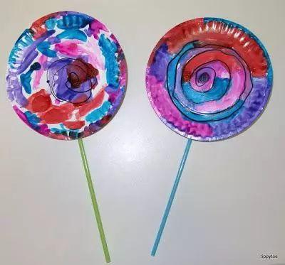 幼儿园亲子手工DIY制作：彩色纸盘DIY，幼儿园亲子手工DIY制作（别有创意…可做美工可做环创哦）